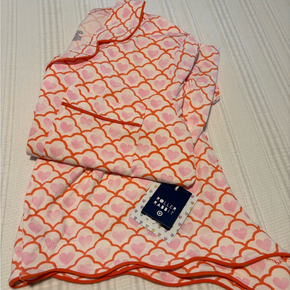 Roller Rabbit x Target Geo Hearts Button Down Shirt & Shorts Pajama Set - Picture 3 of 3